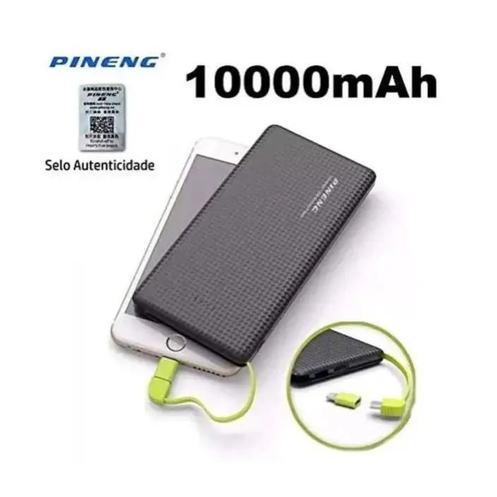 Pineng Power Bank 10.000mAh Carregador Portátil para iPhone V8