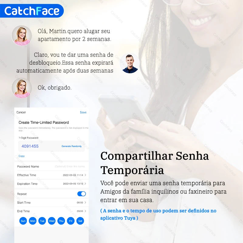 Fechadura Digital Tuya Smart – Desbloqueio por Digital, Senha, Cartão RFID e App Bluetooth!