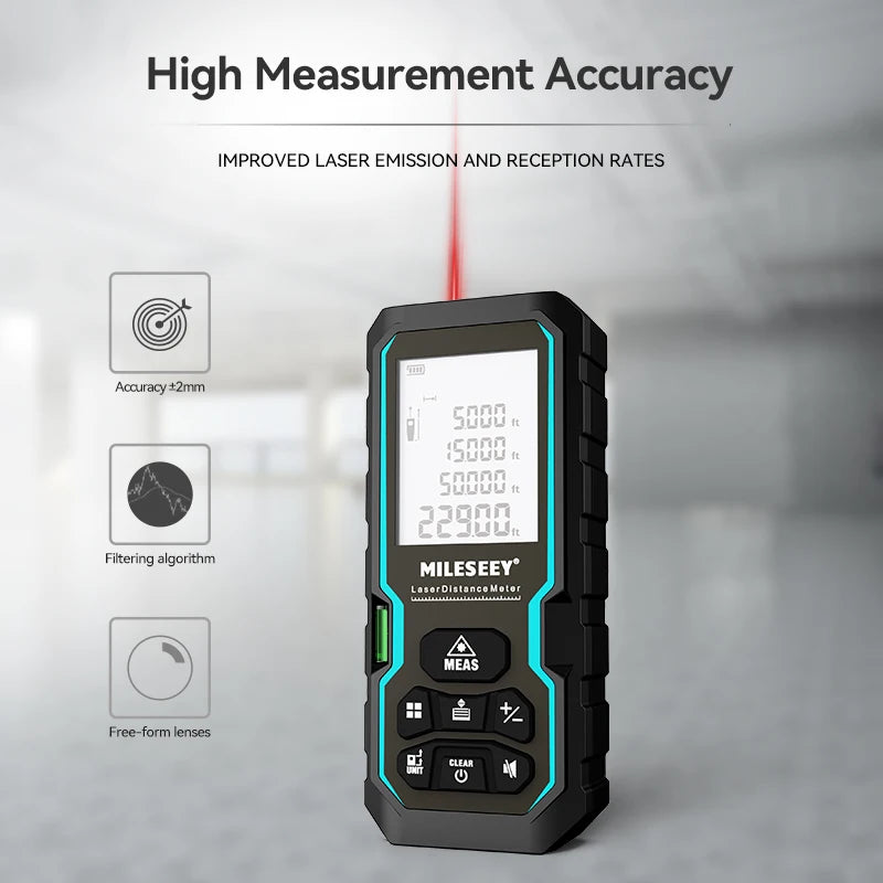 Medidor de Distância a Laser MILESEEY S6  (40M, 60M, 80M, 100M & 120M) Telêmetro a Laser IP54, Régua Eletrônica, Ferramenta de Medição Útil.