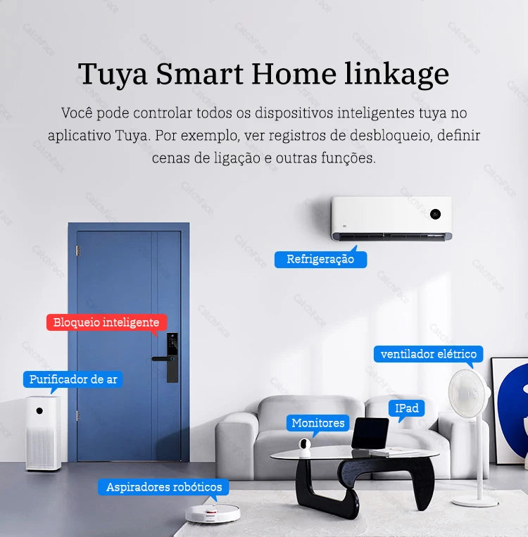 Fechadura Digital Tuya Smart – Desbloqueio por Digital, Senha, Cartão RFID e App Bluetooth!