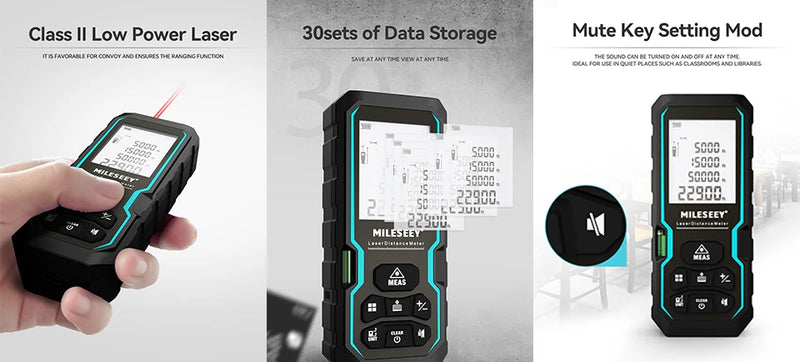 Medidor de Distância a Laser MILESEEY S6  (40M, 60M, 80M, 100M & 120M) Telêmetro a Laser IP54, Régua Eletrônica, Ferramenta de Medição Útil.