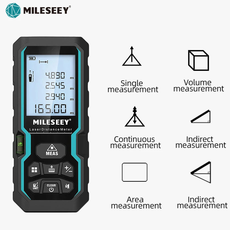 Medidor de Distância a Laser MILESEEY S6  (40M, 60M, 80M, 100M & 120M) Telêmetro a Laser IP54, Régua Eletrônica, Ferramenta de Medição Útil.